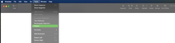 A screenshot from Preview that shows how to redact a signature