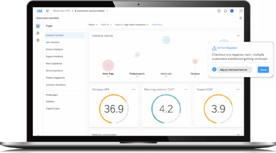 Qualtrics XM/OS customer journey screenshot