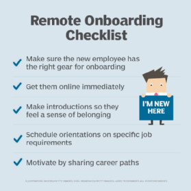 remote onboarding checklist graphic