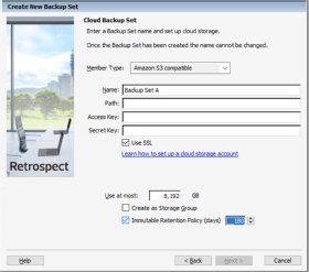 Screenshot of Retrospect Backup