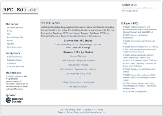 RFC Editor screenshot.