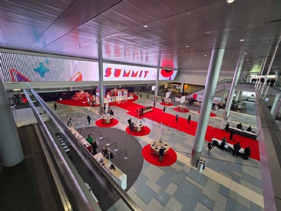 A view of the show floor at Red Hat Summit 2025.