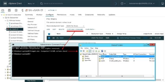 Screenshot of SMB file share configuration interface in MMC
