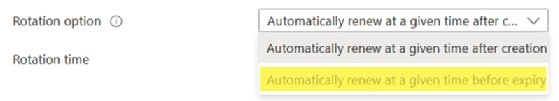 Screenshot of rotation option and time