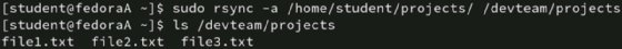 Screenshot of code for an rsync backup.