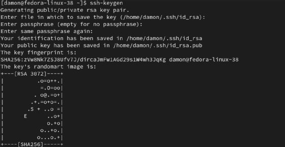 Screenshot of user configuring SSH key authentication in rsync