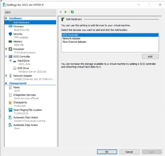 Visual showing the SCSI Controller being attached to the VM.