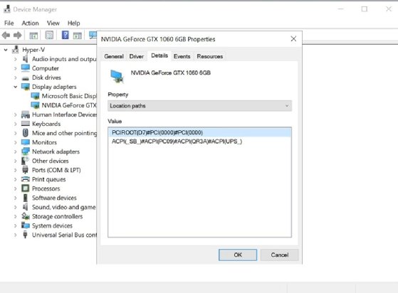 Visual showing the GPU location in Device Manager.
