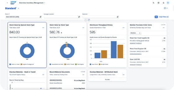 SAP Cloud Public Edition for Retail ERP screenshot.