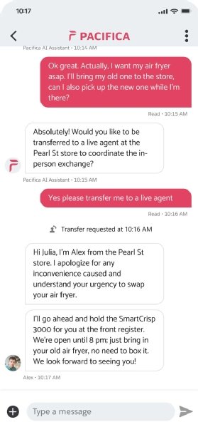 Example screenshot of Salesforce Autonomous AI Agent on a mobile phone.