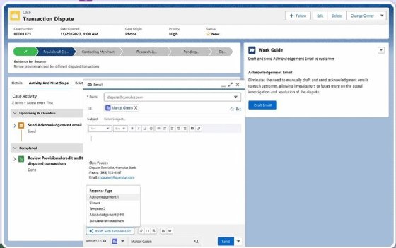 Salesforce Financial Services Cloud GenAI screen shot 