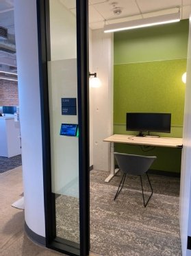 A private call room at SAP's San Francisco office.