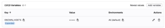 Screenshot showing the location of GitLab CI/CD variable.