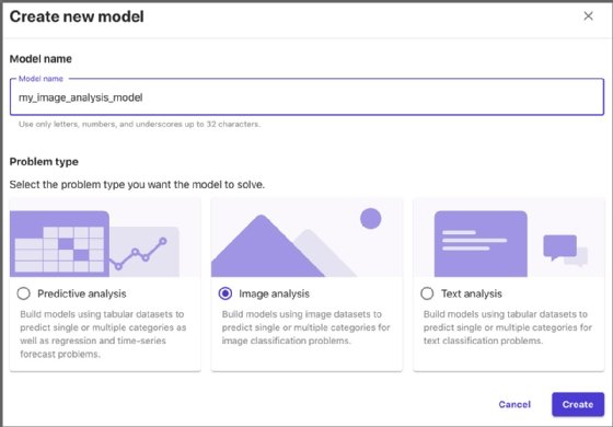 Screenshot showing problem types for new model building in SageMaker Canvas