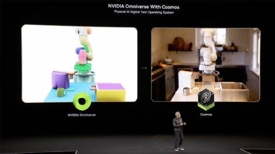 Jensen Huang introducing Nvidia Omniverse with Cosmos.