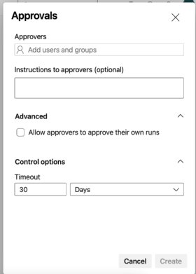 Screenshot showing the option to allow approvers to approve their own runs.