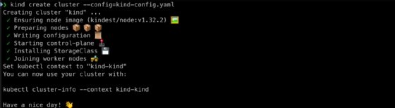 Completed kind cluster configuration