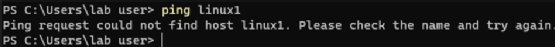 Ping failure.