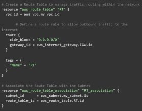 Screenshot showing the creation of a route map using Terraform