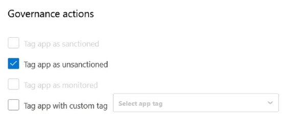 Screenshot showing how to set alerts and actions in Defender for Cloud Apps