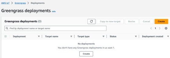 Screenshot of AWS IoT Greengrass deployment