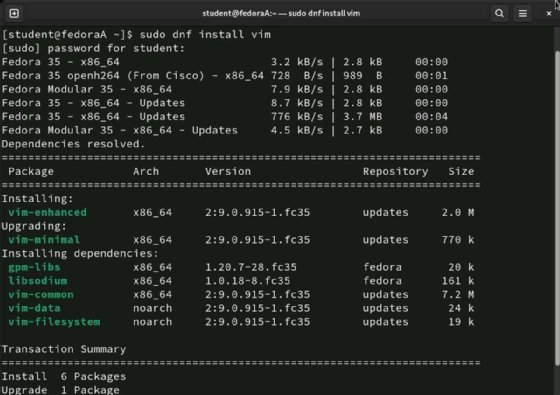 Screenshot of package manager to install software on Linux system