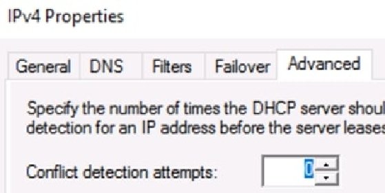 Screenshot of configuring conflict detection attempt