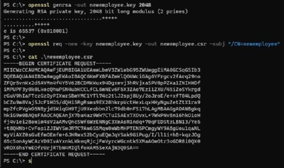 Generate an RSA private key to create a new user account