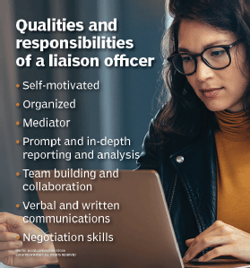 Liaison officer responsibilities