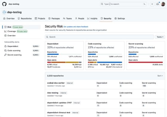 GitHub private vulnerability reporting dashboard