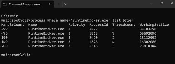 Screenshot of command prompt changes.