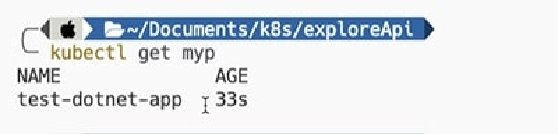 The Kubernetes CRD displays with name 