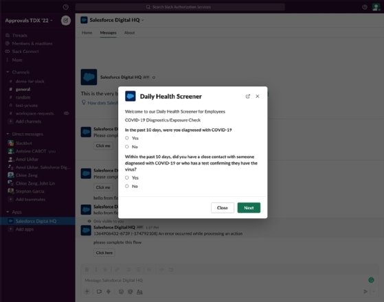A Slack Flow notification