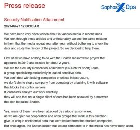An excerpt from a Snatch press release.