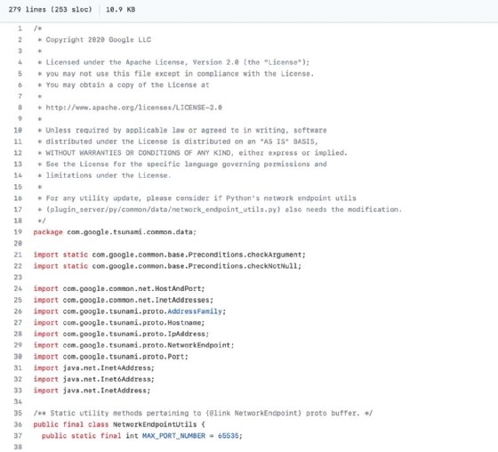 source code from Tsunami, an open source security scanner