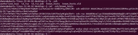 Screenshot of the .ssh directory