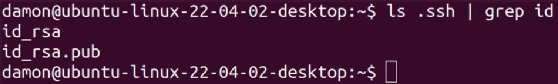 Screenshot of RSA key IDs and key types