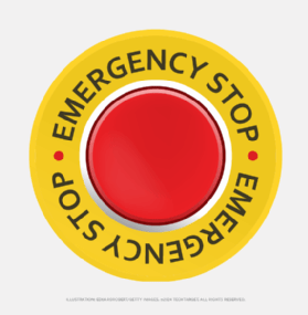 Example of an emergency power off (EPO) button.