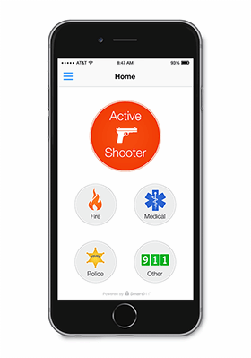 screenshot of Rave Panic Button app