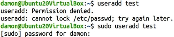 Screenshot of the sudo Unix command in use.