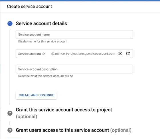 Create service account in Google Cloud