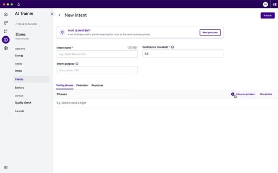 Screenshot of Talkdesk's new generative AI Data Augmentation tool.