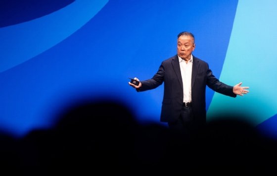 Hock Tan on stage during VMware Explore 2025 keynote