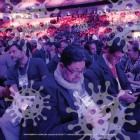 Photo of tech conference attendees