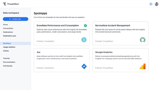 A ThoughtSpot Data Workspace screenshot.