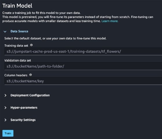 Train a model with Amazon SageMaker JumpStart