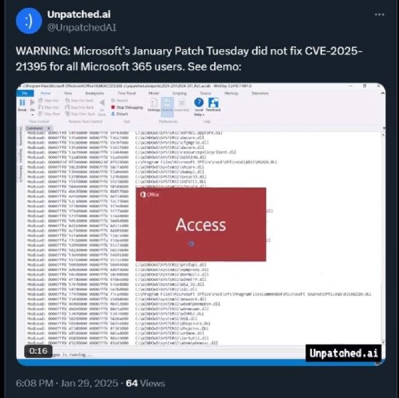 A now-deleted post from Unpatched.ai X account. 