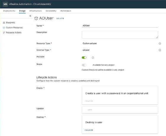 vRA8 XaaS AD Custom Resource
