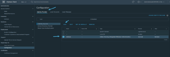 Screenshot of Identity Provider interface