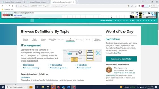 Screenshot of archived TechTarget site.